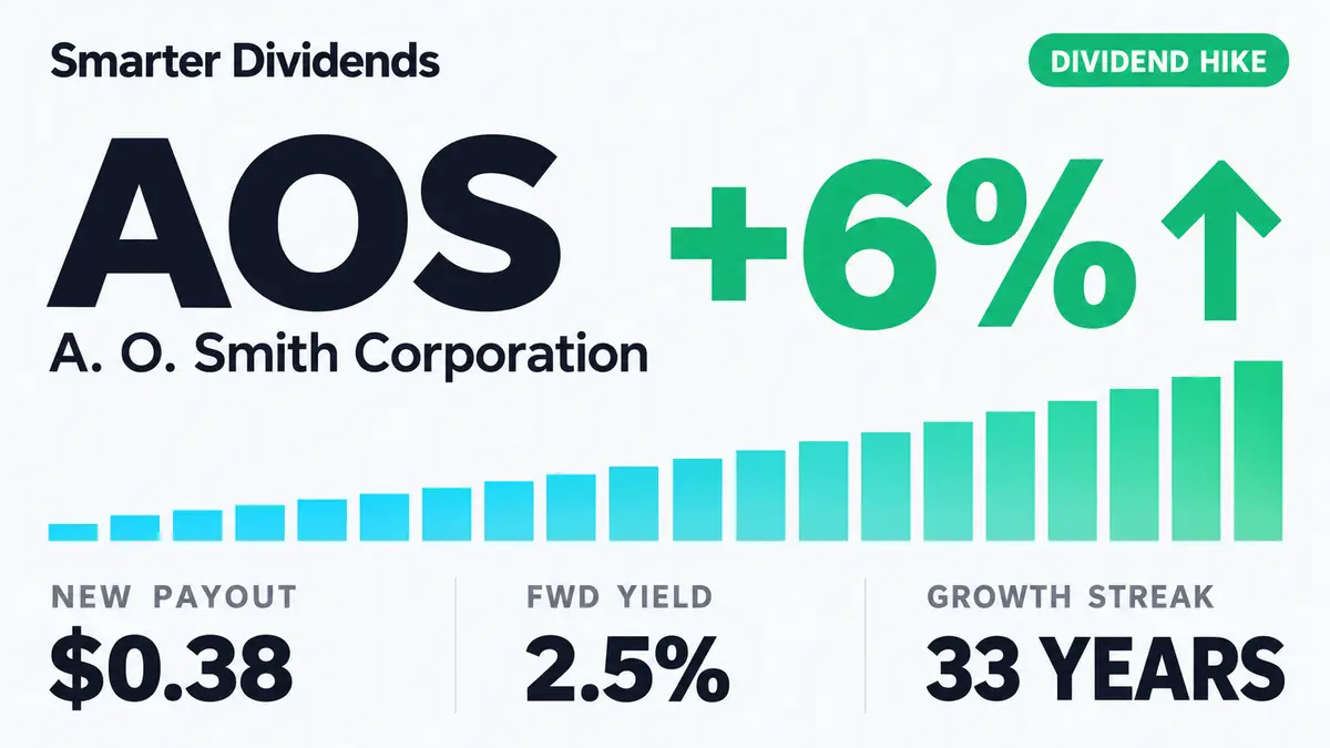 A. O. Smith Raises Dividend 5.6% to $0.38, Extends 33-Year Streak