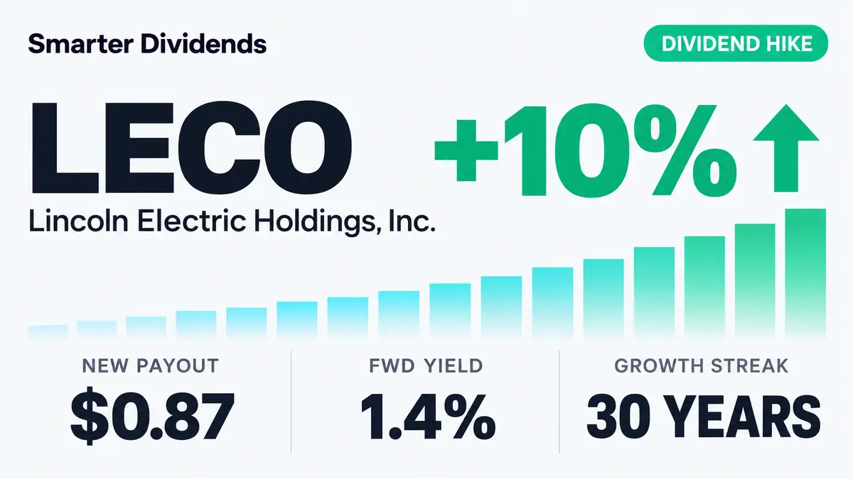 Lincoln Electric Raises Dividend 10.1% to $0.87