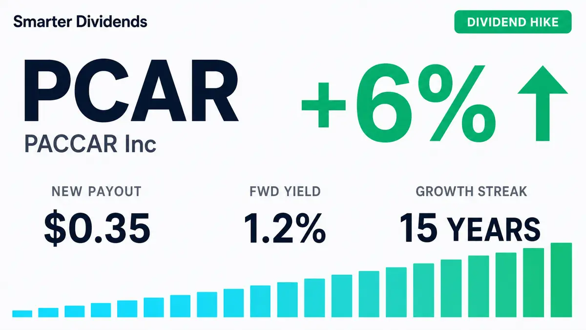 PACCAR Raises Quarterly Dividend 6.1%, Extends 15-Year Streak